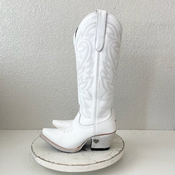 Lane MEGAN MORONEY Smokeshow Womens Cowboy Boots 5 White Western Cowgirl Tall - Picture 4 of 11